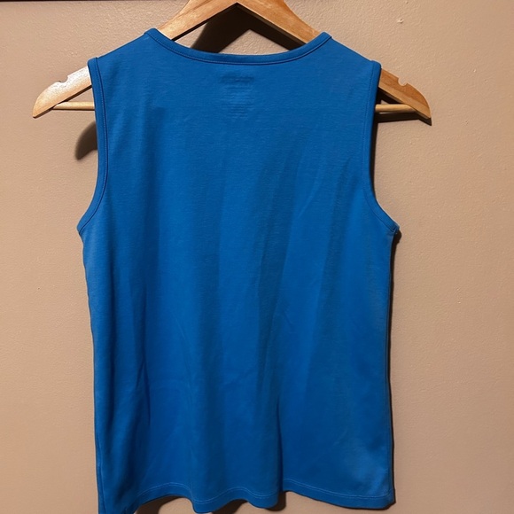 L.L. Bean Blue Summer Tanktop size S Supima-Cotton - Picture 2 of 4